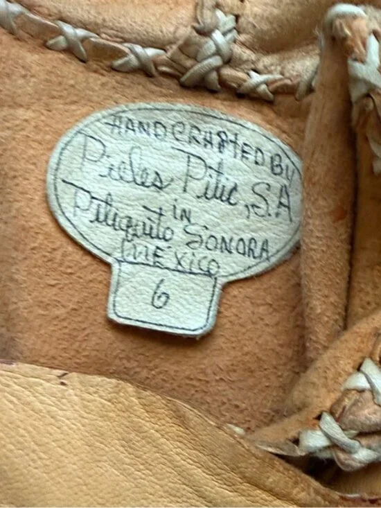 Vintage Pieles Pitic 70’s whipstitch leather raw edge festival hippie coat - Picture 10 of 13